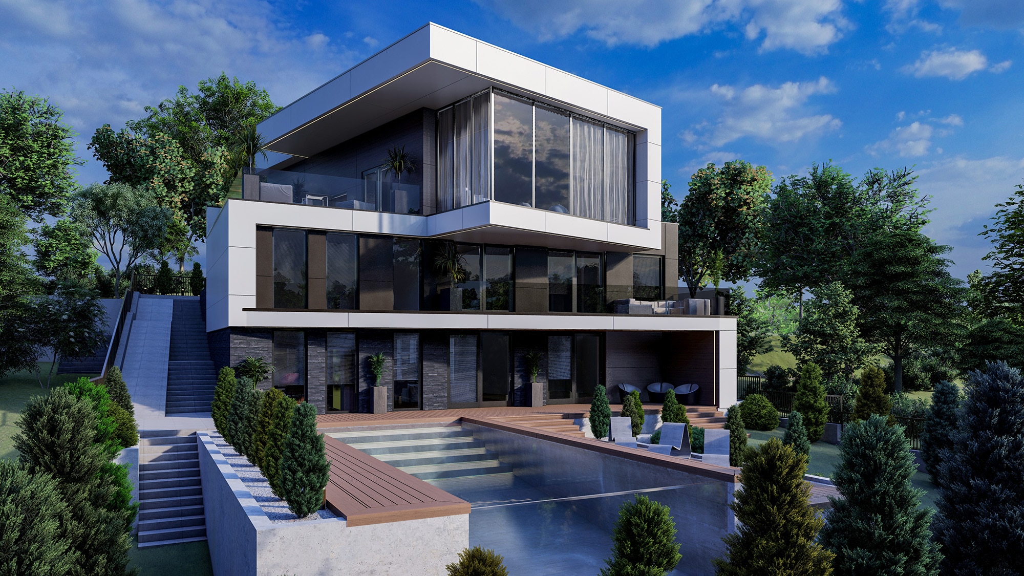 Casa in stil modern, proiect arhitectural ab+partners