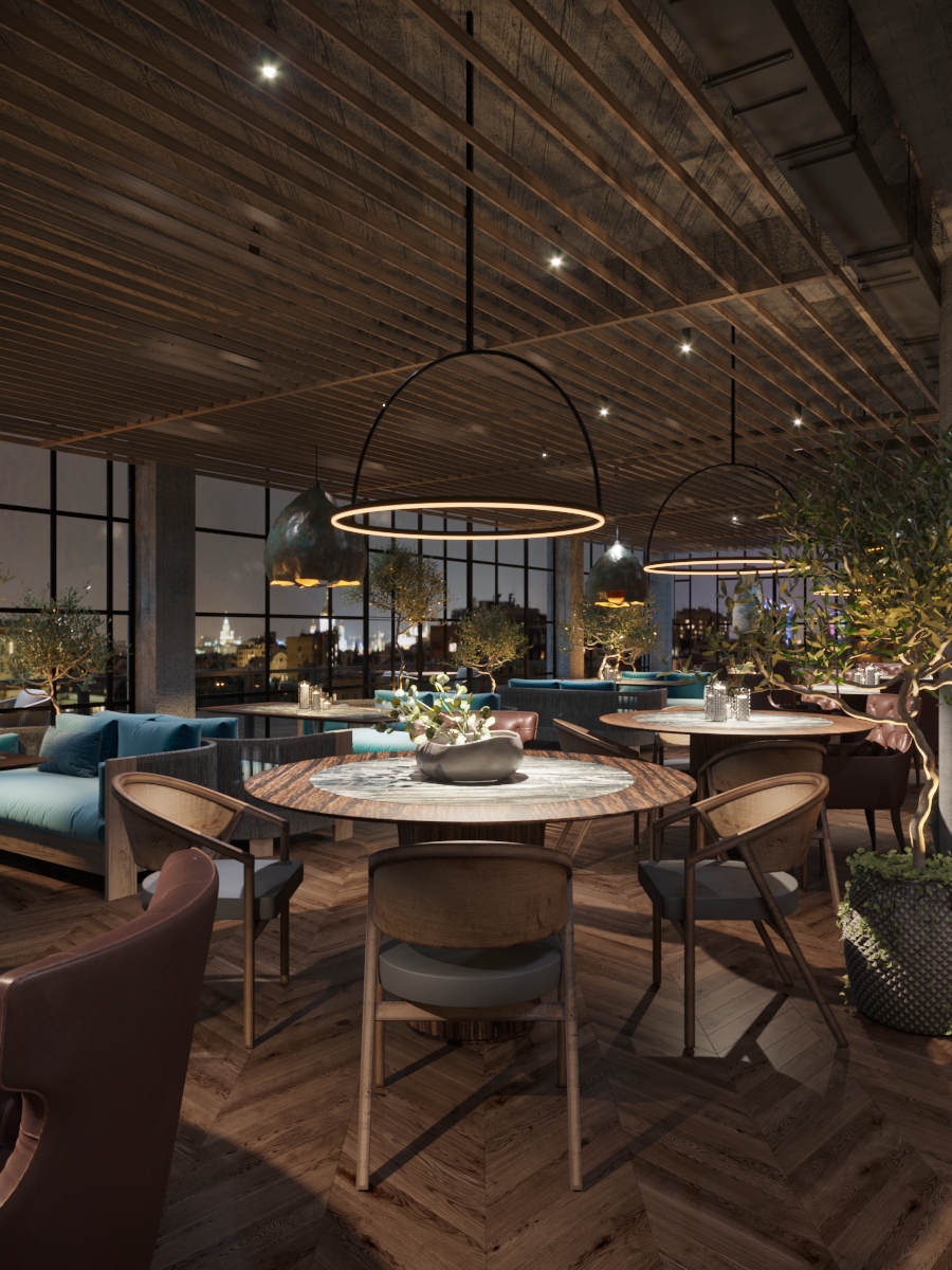 Interior design creativ pentru restaurant în chisinau, AB+partners