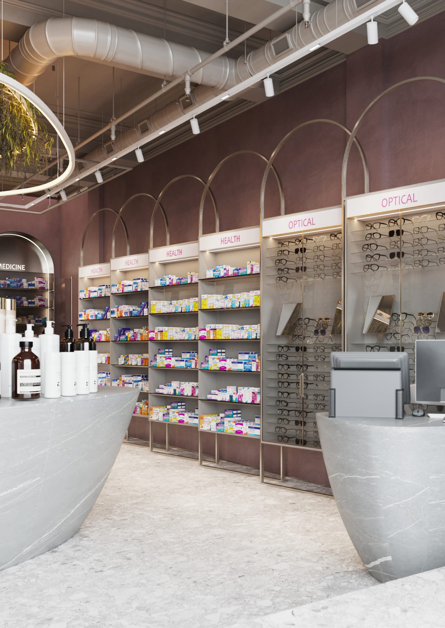 The design of a drug store elegant naturalness AB and Partners